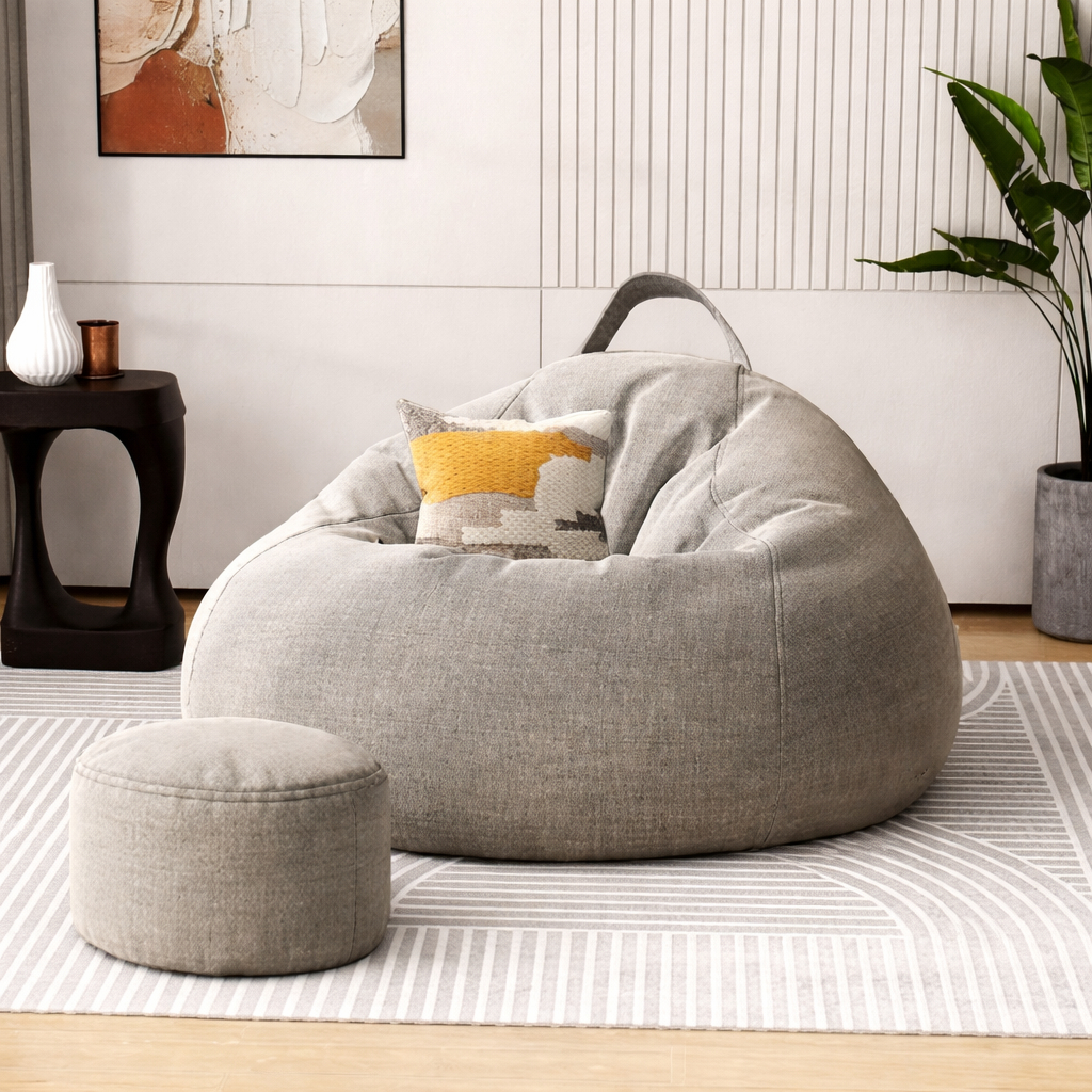 Ghế lười hạt xốp hình trái lê SMARTHOMES 3ii Home chất liệu chống thấm cao cấp, êm ái bền đẹp