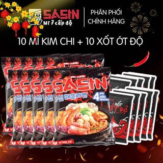 [Combo 10] gói MÌ CAY SASIN VỊ KIM CHI (10 gói mì + 10 gói ớt độ)