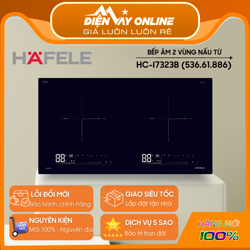 [HỖ TRỢ LẮP ĐẶT] Bếp 2 Vùng Nấu Từ Hafele HC-I7323B (536.61.886) - Công Suất 4,4 kW-  Bảo Hành Chính