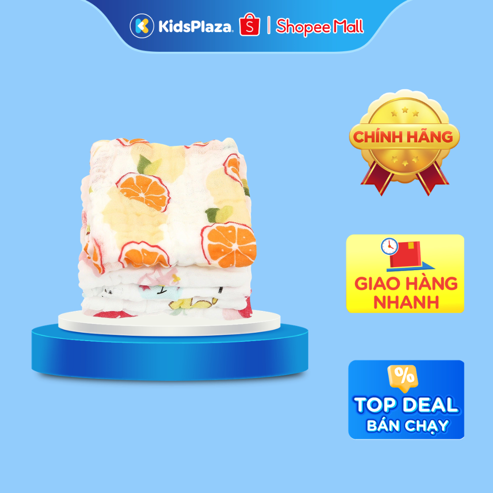 Set 5 khăn sữa in hình 6 lớp 30x30cm AC