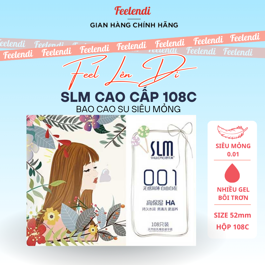 Bao cao su SLM 001 cực siêu mỏng, nhiều gel bôi trơn, nội đia Trung cao cấp - 108 bao (Có bán lẻ) - Play Man