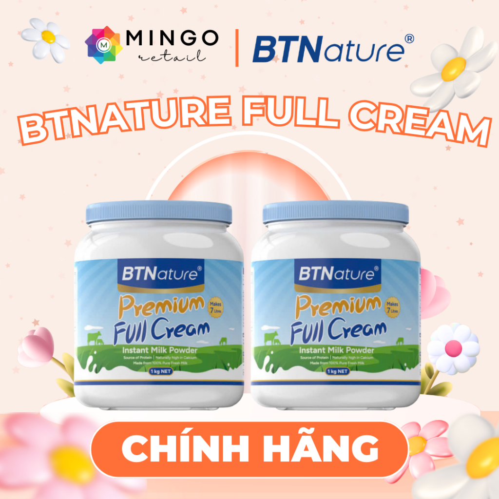 Sữa Bột BTNature® Premium Full Cream – Nguyên Kem 100% Sữa Tươi – Giàu Canxi & Protein