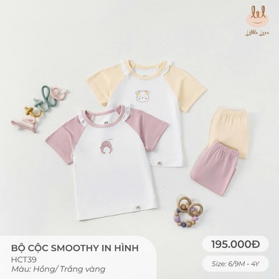 Bộ Cộc Bamboo In Hình Lil Little Love [ Siêu Mềm, Mát, Mịn Co Dãn Và Thấm Hút Mồ Hôi Tốt] Size 6M - 4Y (HCT39)