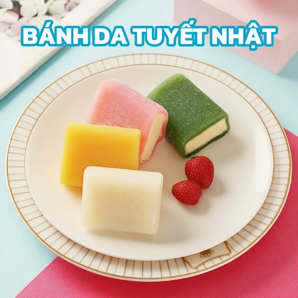 Bánh da tuyết mochi bông lan kiểu Nhật mix 4 vị trái cây, dẻo mềm, thơm ngon và bổ dưỡng