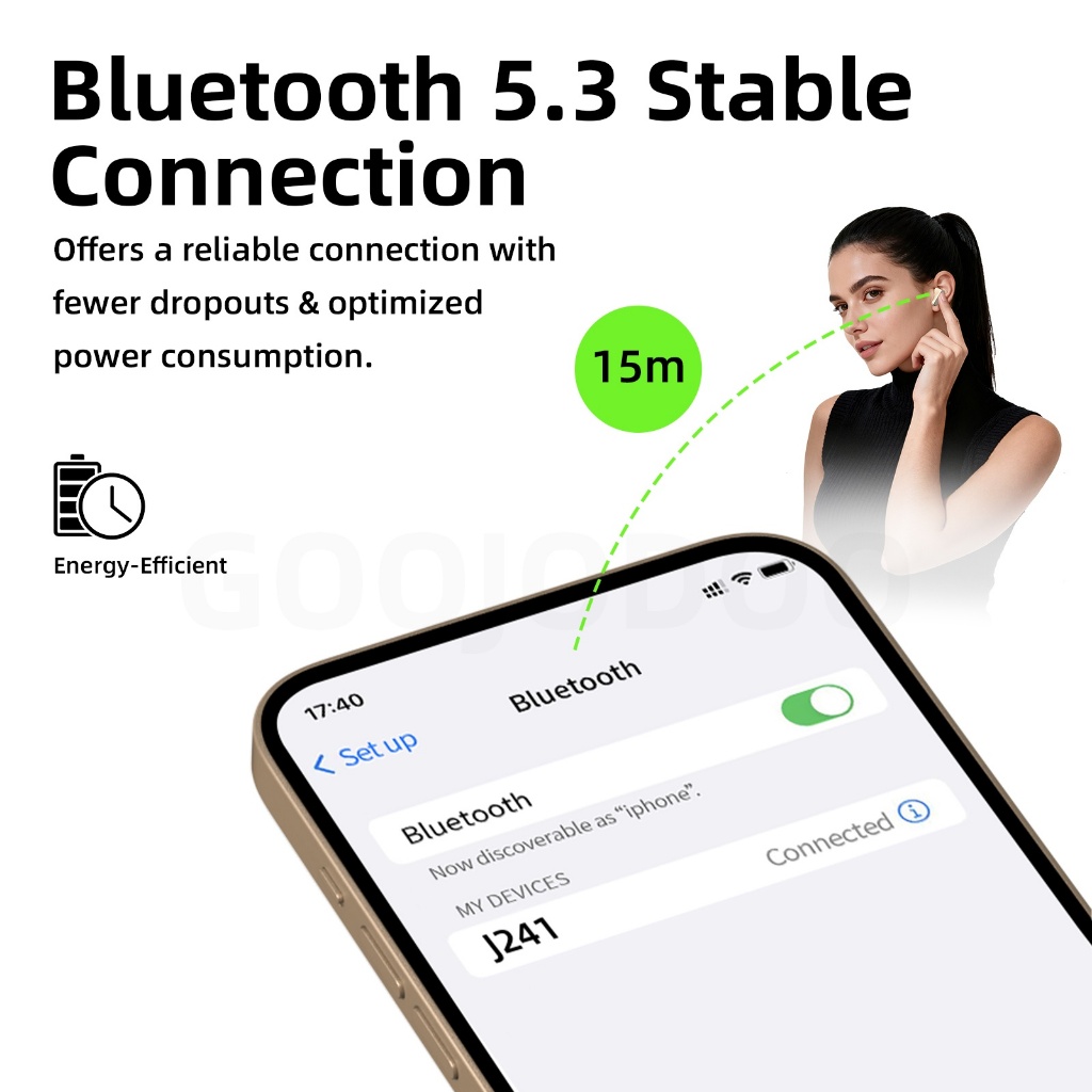 Tai nghe Bluetooth 5.3 không dây Goojodoq Thời lượng pin dài, nhỏ gọn và dễ mang theo | BigBuy360 - bigbuy360.vn