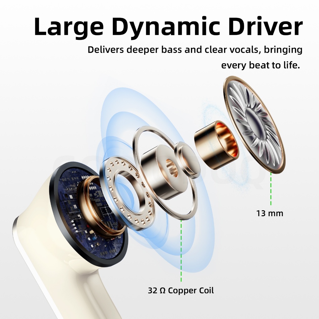 Tai nghe Bluetooth 5.3 không dây Goojodoq Thời lượng pin dài, nhỏ gọn và dễ mang theo | BigBuy360 - bigbuy360.vn