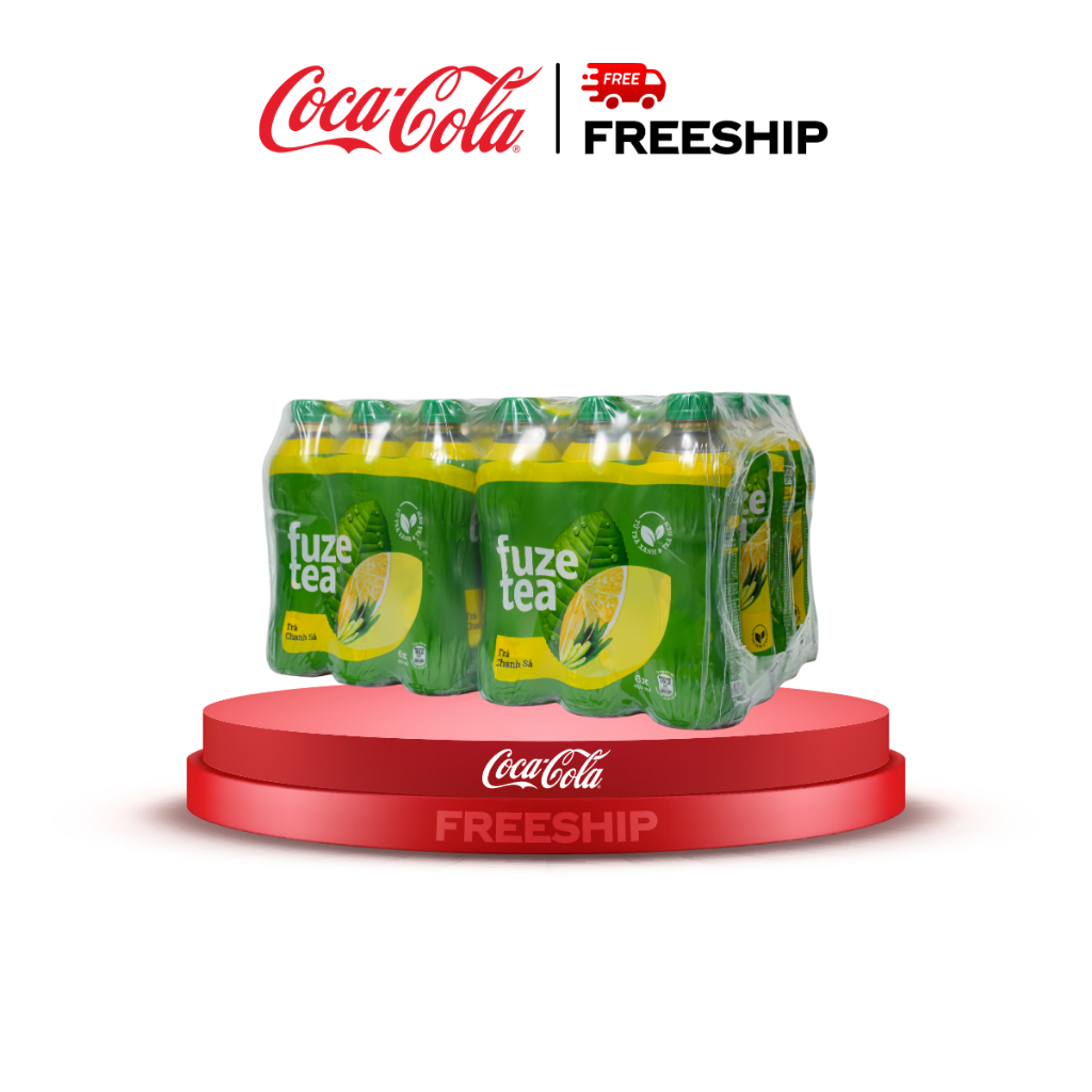 Lốc 24 Chai Trà Chanh Với Sả Fuze Tea 450ml/Chai Sale 25.3 Coca-Cola_SP