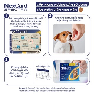 [FREE QUÀ TẶNG] [Combo 03 hộp 9 viên] NexGard SPECTRA Viên nhai mềm phòng nội,ngoại ký sinh cho Chó