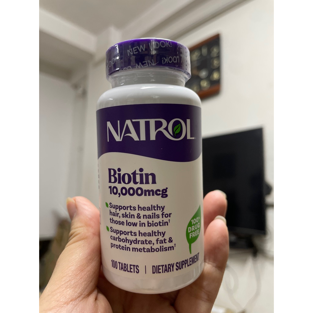 Viên Uống Natrol Biotin Beauty 10000 Mcg hộp 100 Viên, hàng Mỹ (Biotin Mỹ)