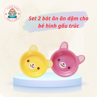 Set 2 bát ăn ăn dặm cho bé hình gấu trúc