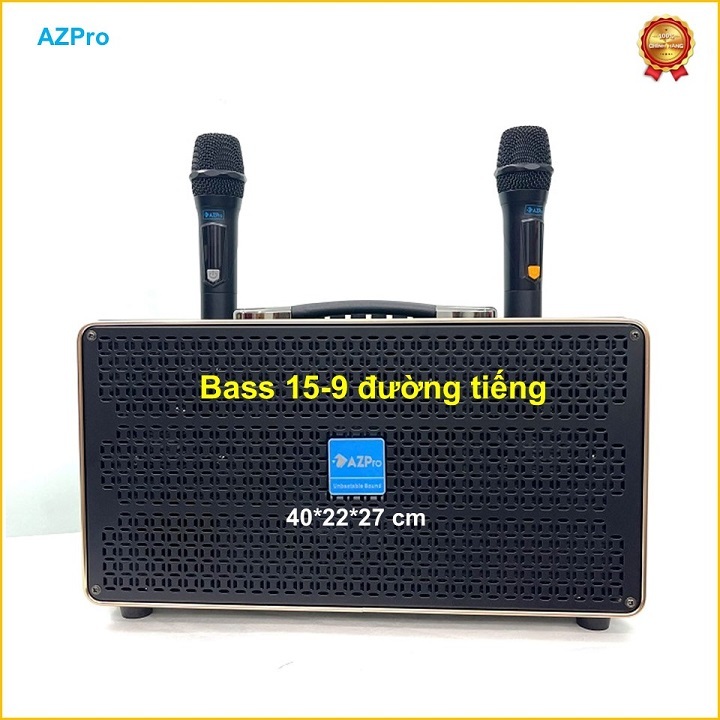 Loa Karaoke Bluetooth chính hãng Azpro,Az-D388 bass 15-9 đường tiếng,Mic set tần số hát nhẹ
