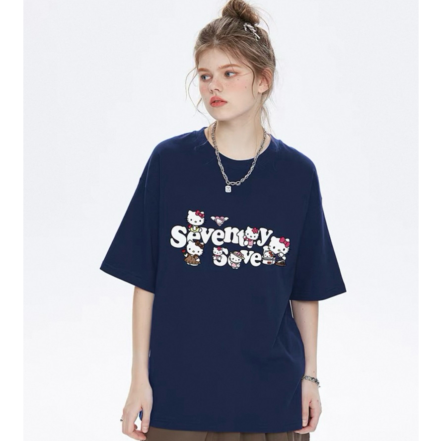 Áo thun boxy Nam Nữ SEVENTY  Cotton 2 Chiều Co Giãn Thoáng Mát Basic Dễ Phối Đồ