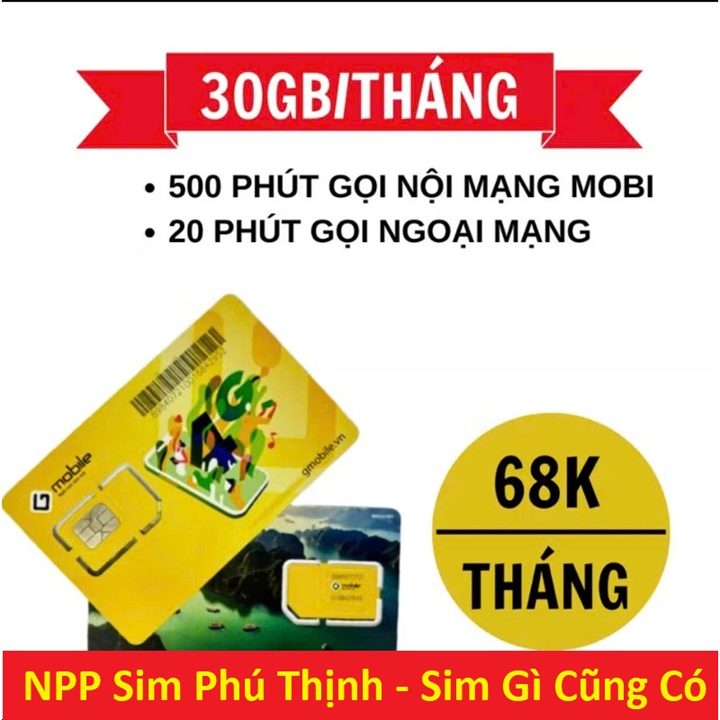 Sim data Gmobile đầu 099 - chỉ với 68k Tặng data + 800 phút gọi