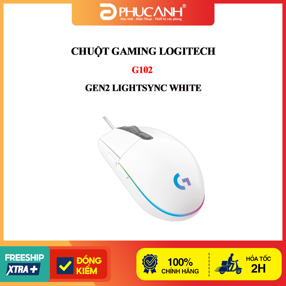 Chuột Gaming Logitech G102 Gen2 LightSync White
