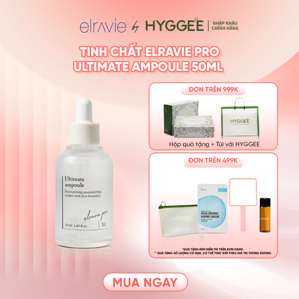 Tinh Chất Cấp Ẩm, Chống Lão Hóa Elravie Pro Ultimate Ampoule 50ml Làm Đầy Nếp Nhăn, Tăng Đàn Hồi Da