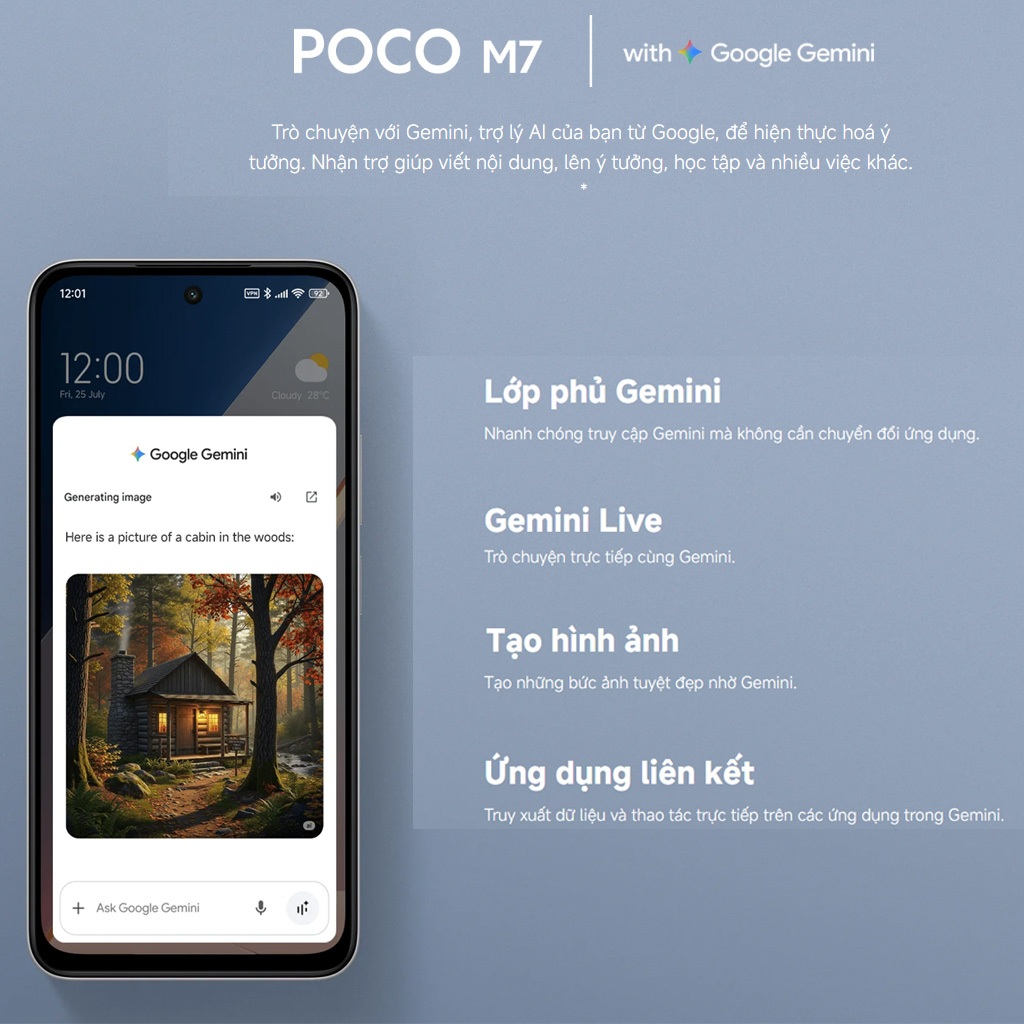 Điện thoại Xiaomi Poco M7 6GB 128GB Chính hãng | Màn hình 6.9" | Pin 7000mAh | NFC | BigBuy360 - bigbuy360.vn