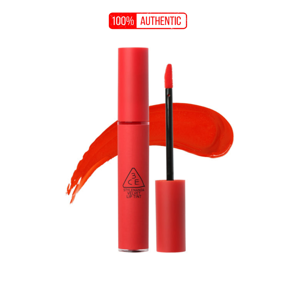 Son Kem Lì 3CE Velvet Lip Tint Childlike Đỏ Cam Chính Hãng Hàn Quốc Mềm Mịn Lâu Trôi