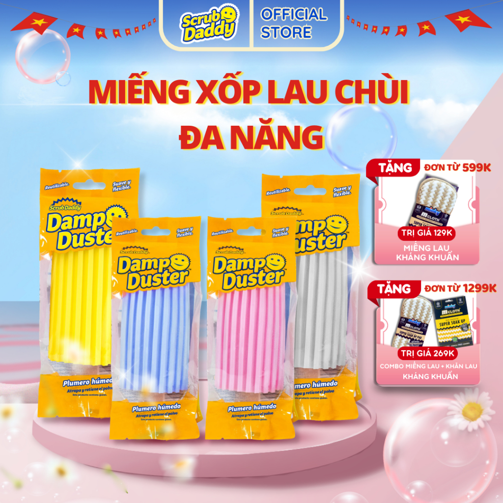 Miếng bọt biển lau bụi mọi ngóc ngách Damp Duster, miếng xốp lau chùi đa năng