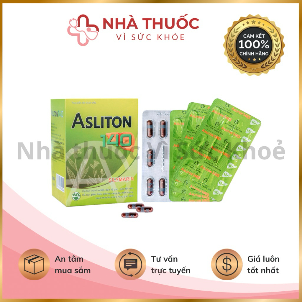 ✅[Chính Hãng] ASLITON 140/Plus thanh nhiệt, bảo vệ gan, giải độc gan giảm các triệu chứng vàng da, m