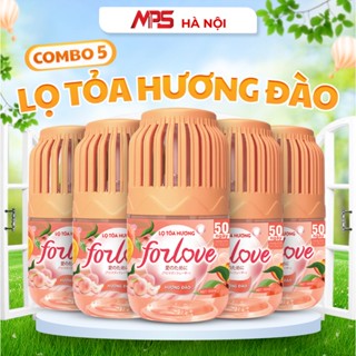 Combo 5 Lọ tỏa hương Forlove Đào Hương tự nhiên dễ chịu khử mùi sáp thơm phòng thế hệ mới 50 ngày