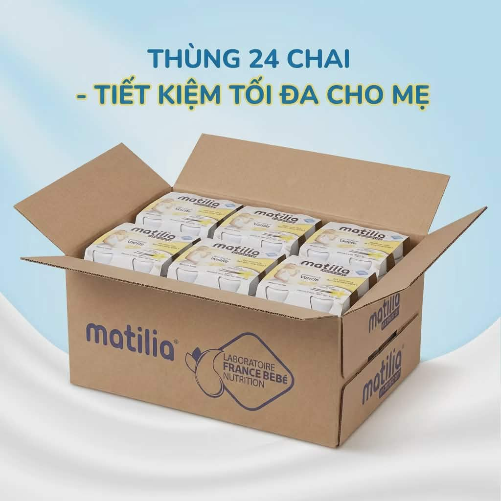(Date 22/4/2026) Thùng 24 chai sữa bầu matilia pháp vị vani