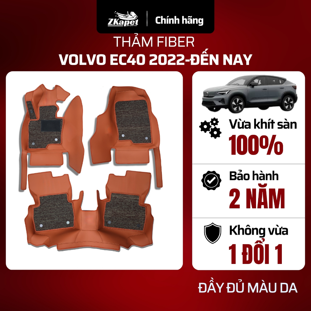 Thảm Lót Sàn Ô Tô Da Fiber Xe Volvo EC40 năm 2022-Đến Nay 5 chỗ ZKAPET