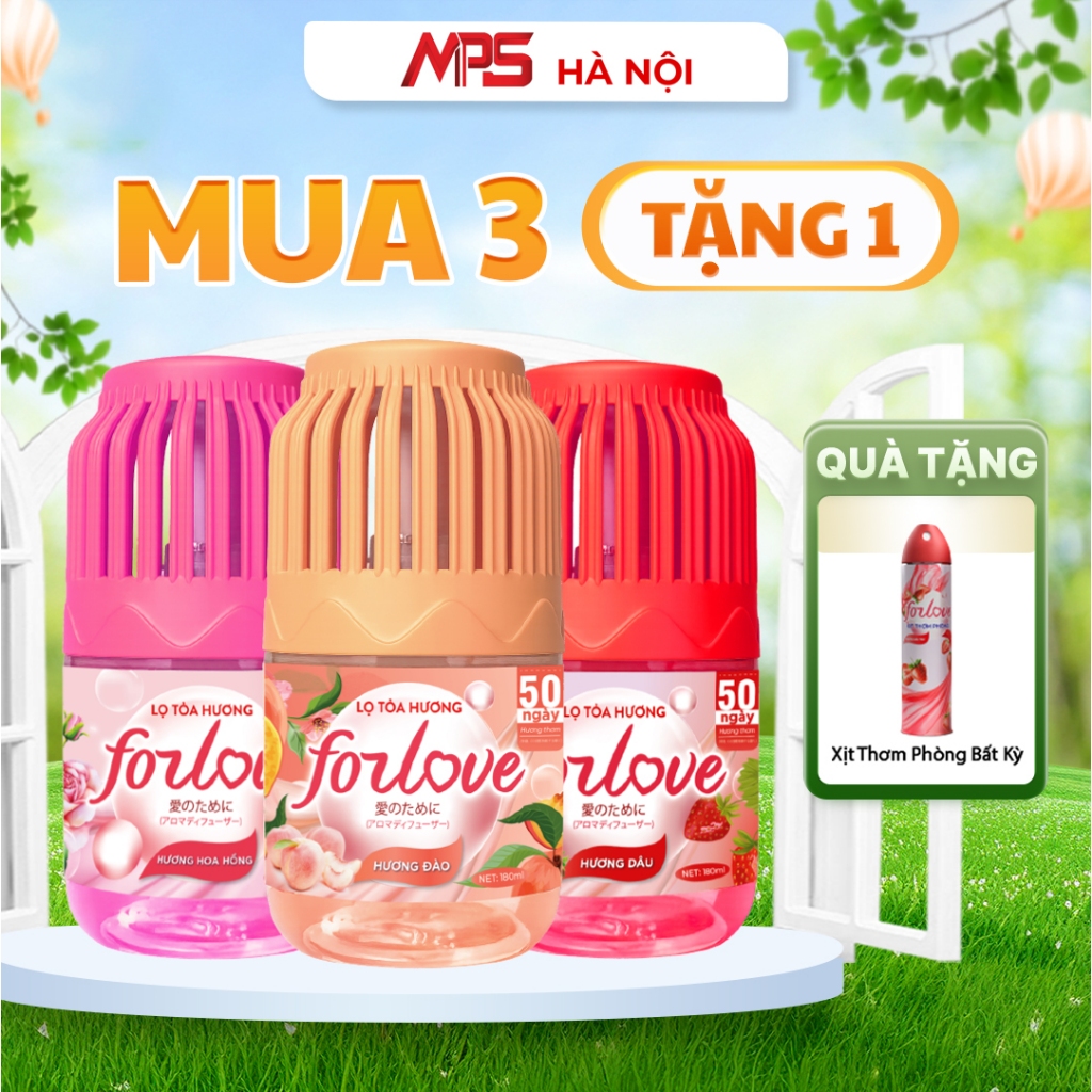Combo 3 Lọ Tỏa Hương Forlove Tặng 1 Xịt Thơm Forlove , Tinh Dầu Thơm Mùi hương hoa quả dịu nhẹ - MPS