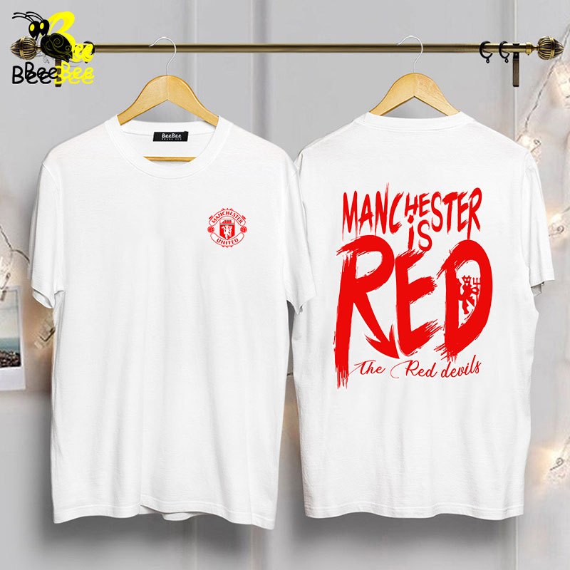 Áo thun BEEBEE03 Soccer  MAN ĐỎ- clb yêu thích form rộng size 45kg đến 95kg- Áo thun cotton nam nữ-T