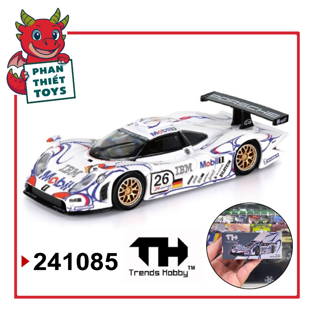 Mô hình xe Porsche 911 GT1 LM 1998 24 Hours of Le Mans full open tỉ lệ 1:64 Trends Hobby TH 241085