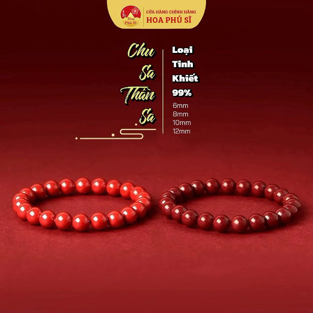 Vòng tay đá Chu Sa Thần Sa - Loại tinh khiết và nguyên chất