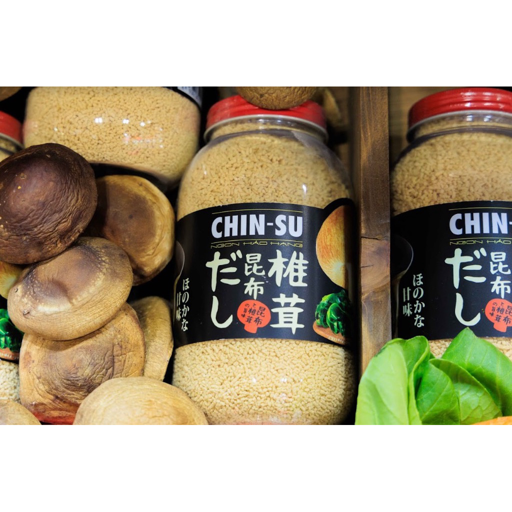 Hạt Nêm Nấm Shiitake & Tảo Kombu Chin-Su 450g – Hạt Nêm Chay Đậm Vị Tự Nhiên