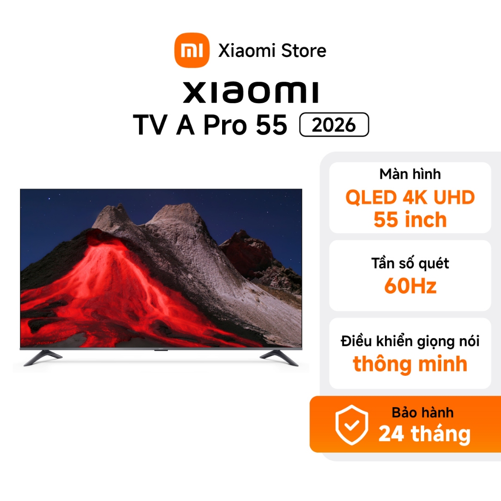 Xiaomi TV thông minh A Pro 55" 2026 | Điều khiển giọng | QLED 4K UHD - BH 24 tháng chính hãng