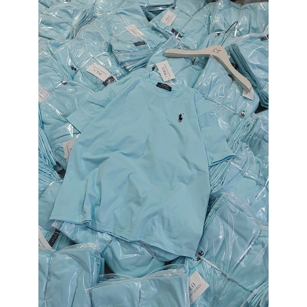 ÁO PHÔNG TRƠN XANH MINT CỘC TAY THÊU NGỰA cotton 4c cổ tròn FORM RỘNG | BigBuy360 - bigbuy360.vn