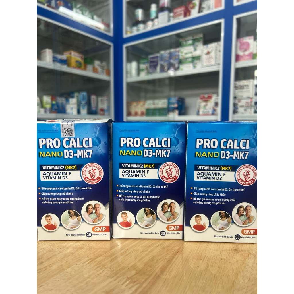 Pro calci D3 MK7 dòng canxi hữu cơ giúp chắc khoẻ xương, hỗ trợ giảm loãng xương, không nóng không t