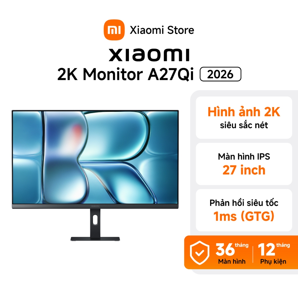 Xiaomi Màn hình Gaming 2K Monitor A27Qi (2026) | 27 inch | 2K siêu sắc nét | Tần số quét 120Hz - BH 