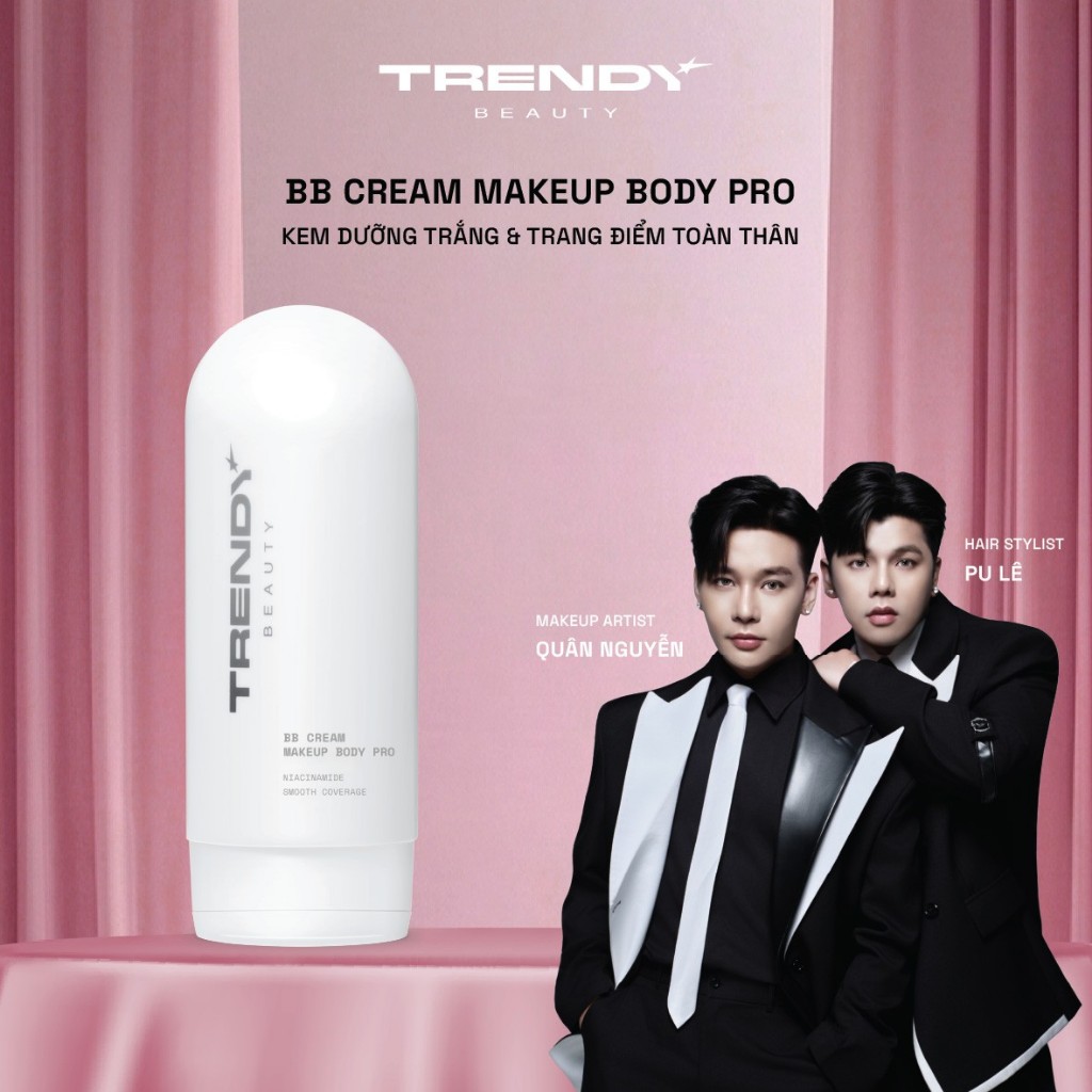 [DEAL PREMIUM] BB Cream Make Up Body Trendy Beauty, Hỗ Trợ Nâng Tone Da Đều Màu, Dưỡng Ẩm, 150ml