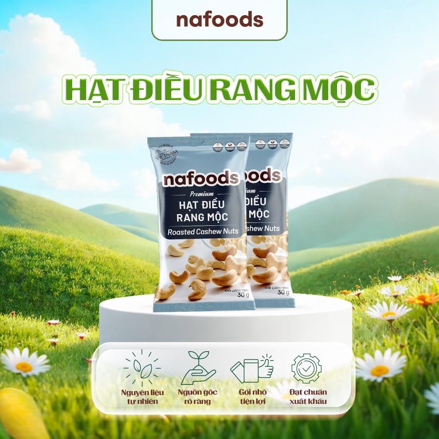 [29K - TÚI DÙNG THỬ] Hạt Điều Rang Mộc Nafoods Túi 30gr