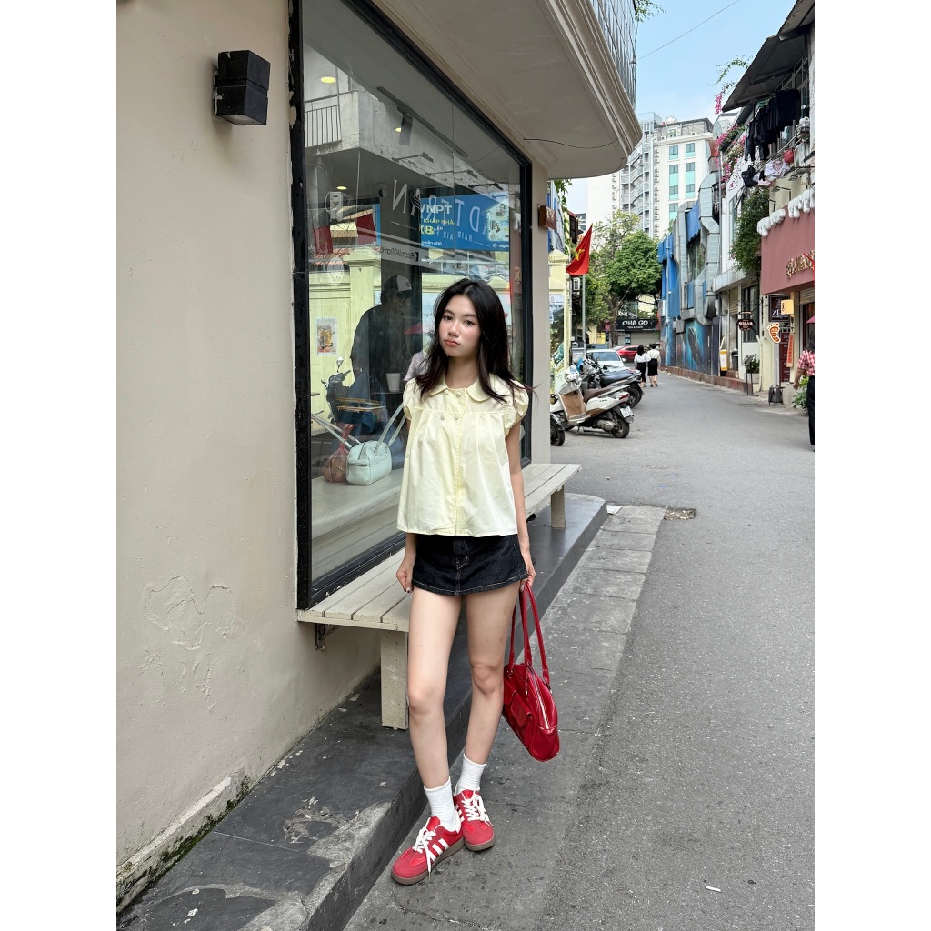 Áo babydoll 4 cúc tay bồng cổ sen, Áo kiểu nữ babydoll dành cho mùa hè - 29feb.closet - A596 | BigBuy360 - bigbuy360.vn