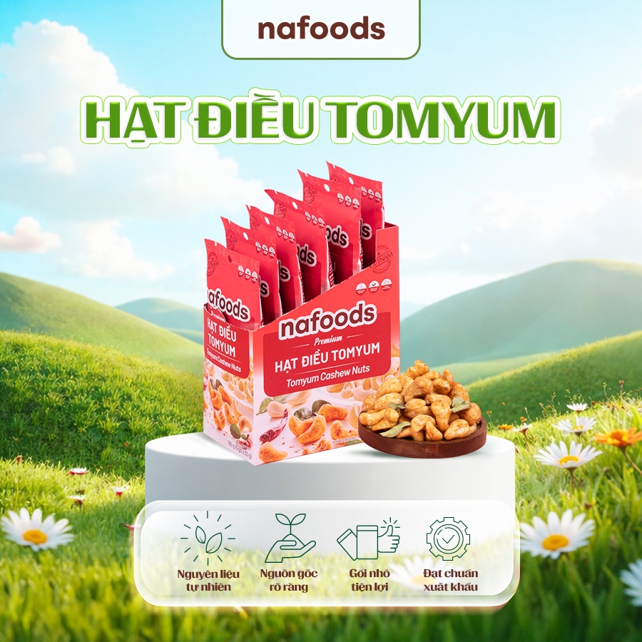 Hạt Điều Vị TomYum Nafoods Hộp 6xTúi 30gr