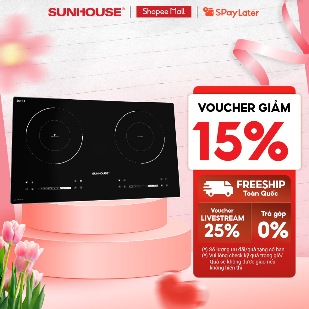 Bếp Đôi Điện Từ Hồng Ngoại Sunhouse Shb81011 - Ec - Booster Nấu Nhanh - Bảo Hành 3 Năm