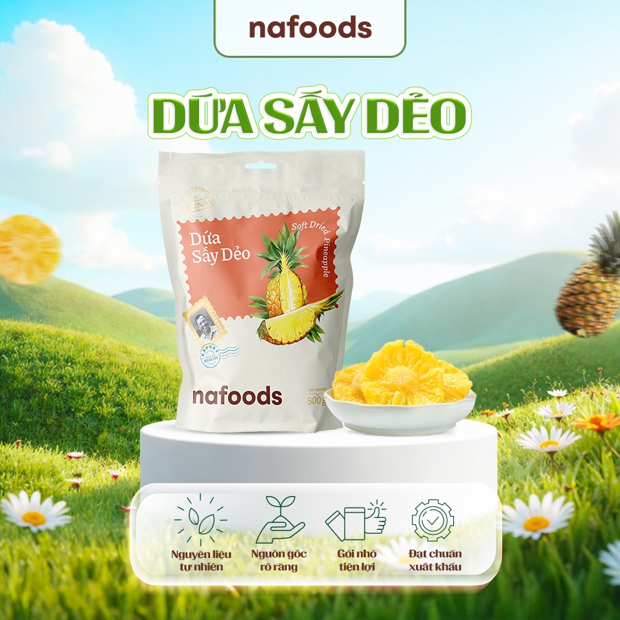 Dứa Sấy Dẻo NAFOODS Túi 500gr