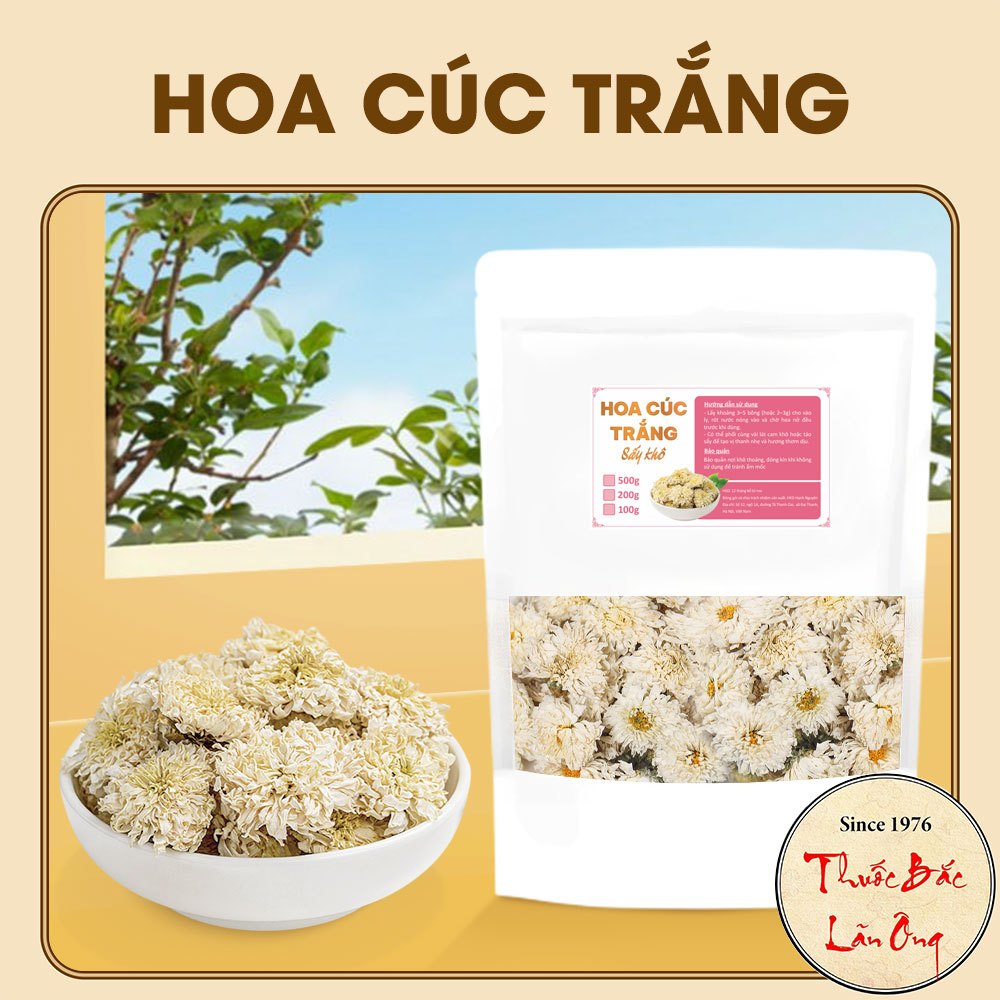 Hoa cúc trắng khô 500g, bạch cúc, trà cúc trắng, nguyên bông, dùng pha trà, nấu nước sâm - Lãn Ông