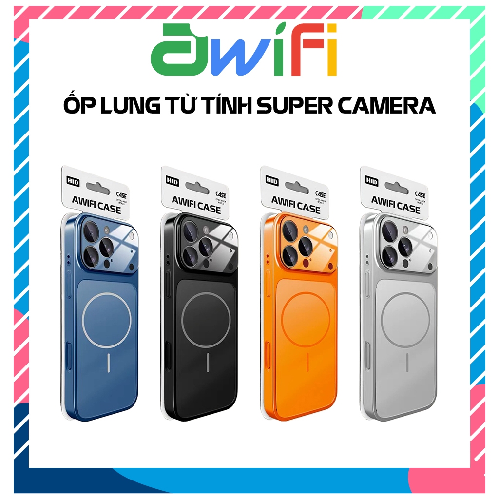 Ốp Lưng Iphone Từ Tính Super Camera Mặt Kính Nâng Cấp IP 17 12/13/14/15/16/17/pro/max/plus/promax - 