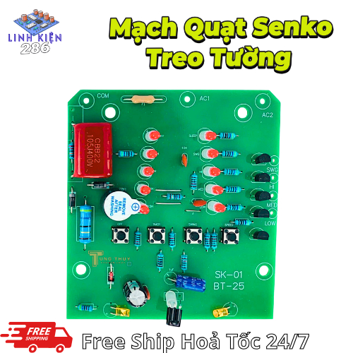 Bo Mạch Quạt Treo Tường  Senko TR1628 TR828 - Mạch Vuông Thay Thế Tốt , Độ Bền Cao