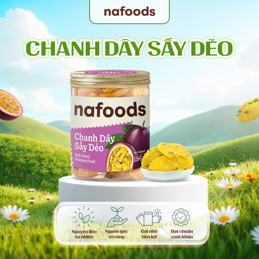 Chanh Dây Sấy Dẻo NAFOODS hũ 186g