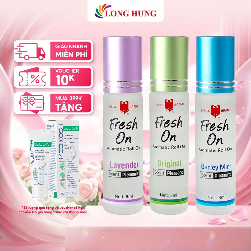 Combo Dầu lăn giảm căng thẳng Eagle Brand Fresh On (8ml)