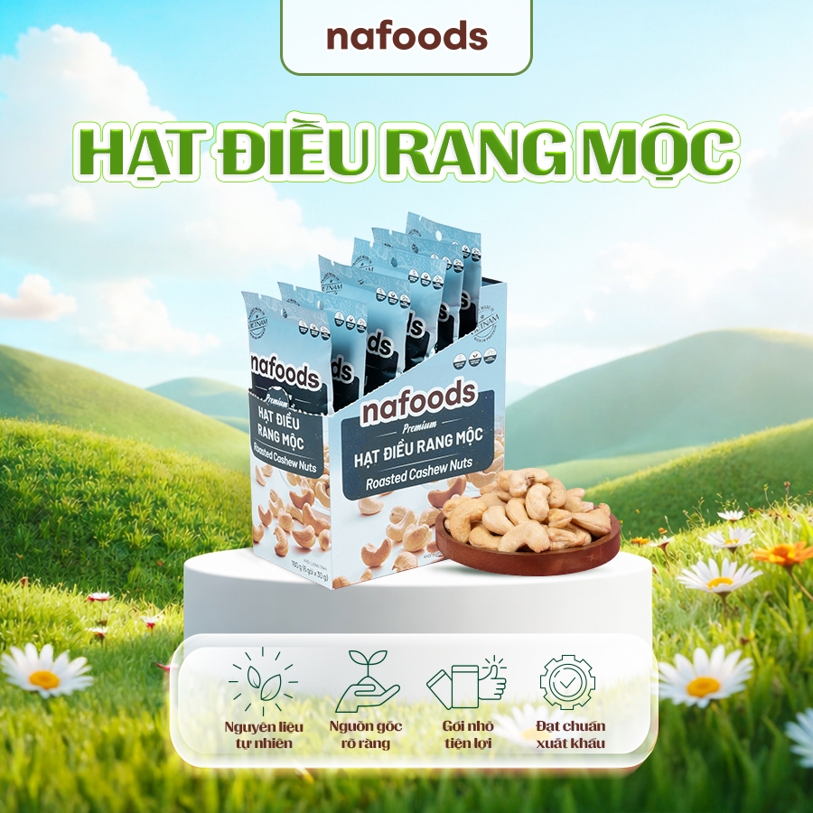 Hạt Điều Rang Mộc Nafoods Hộp 6xTúi 30gr