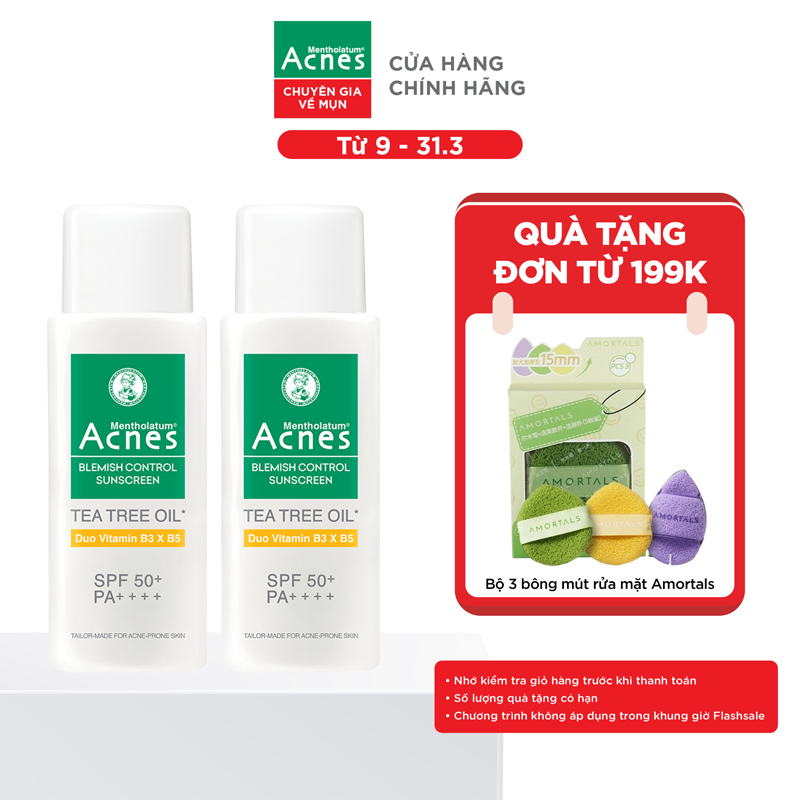 [VB] Combo 2 Kem chống nắng cho da dầu mụn Acnes Blemish Control Sunscreen 50g