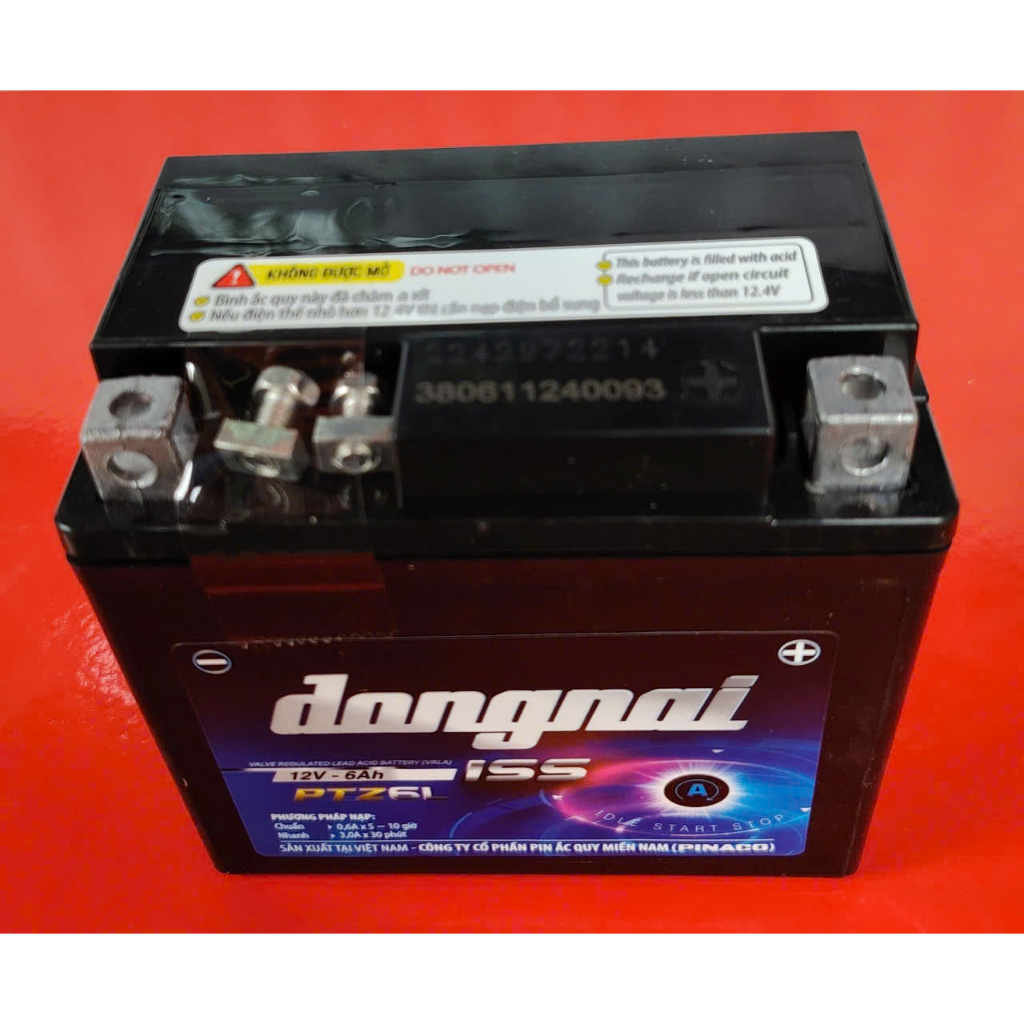 Ắc Quy  Đồng Nai 12V-6Ah PTZ6L dùng cho xe máy Honda SH Việt, Vision, AriBlade125, Lead, Yamaha NOZZ