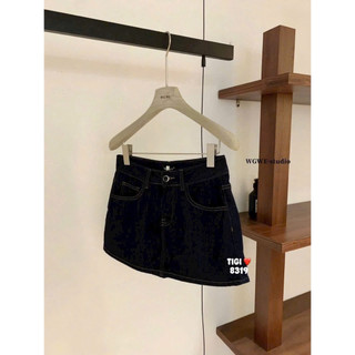 Quần Giả Váy Jeans Nữ Xanh Than Hè - 2026